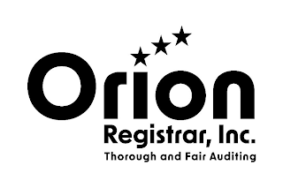 ORION REGISTRAR, INC. THOROUGH AND FAIR AUDITING logo