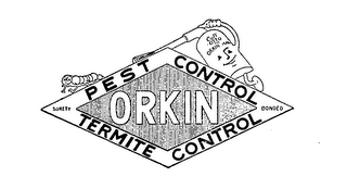 ORKIN PEST CONTROL TERMITE CONTROL SURETY BONDED CALL OTTO THE ORKIN MAN logo