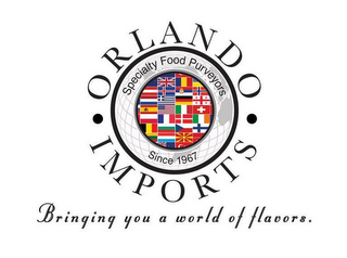 ORLANDO · IMPORTS · BRINGING YOU A WORLD OF FLAVORS. SPECIALTY FOOD PURVEYORS SINCE 1967 logo