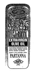 ORO DI SICILIA EXTRA VIRGIN OLIVE OIL OLIO EXTRA VERGINE DI'OLIVA HUILE EXTRA VIERGE D'OLIVE EXTRA REINES OLIVENOEL PACKED IN THE PRODUCTION CENTER PARTANNA ASARO PRODOTTI ALIMENTARI NATURALI logo