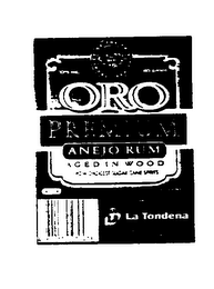ORO PREMIUM ANEJO RUM AGED IN WOOD FROM CHOICEST SUGAR CANE SPIRITS LA TONDENA logo