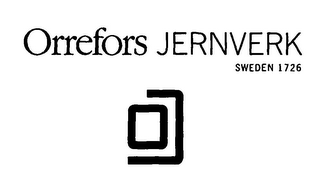 ORREFORS JERNVERK SWEDEN 1726 logo