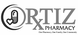 ORTIZ PHARMACY ONE PHARMACY, ONE FAMILY, ONE COMMUNITY logo