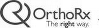 ORX ORTHORX THE RIGHT WAY. logo