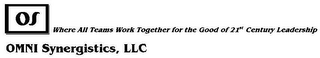 OS WHERE ALL TEAMS WORK TOGETHER FOR THE GOOD OF 21ST CENTURY LEADERSHIP OMNI SYNERGISTICS, LLC logo