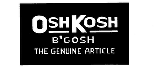 OSHKOSH B'GOSH THE GENUINE ARTICLE logo