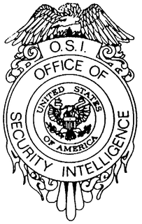 O.S.I. OFFICE OF SECURITY INTELLIGENCE UNITED STATES OF AMERICA logo