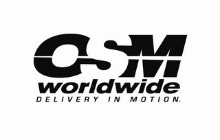 OSM WORLDWIDE DELIVERY IN MOTION. logo