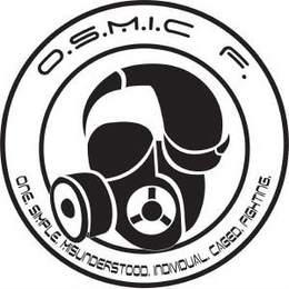 O.S.M.I.C F. ONE. SIMPLE. MISUNDERSTOOD. INDIVIDUAL. CAGED. FIGHTING. logo