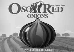 OSO RED ONIONS BOLD. COLORFUL. FLAVOR. WWW.OSOREDONIONS.COM logo