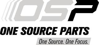 OSP ONE SOURCE PARTS ONE SOURCE. ONE FOCUS. logo