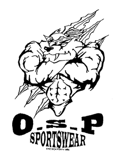 O.S.P. SPORTSWEAR ONE SICK PUPPY 1995 logo