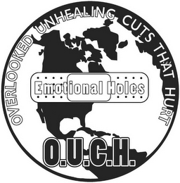 O.U.C.H. OVERLOOKED UNHEALING CUTS THAT HURT EMOTIONAL HOLES logo