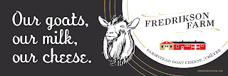 OUR GOATS, OUR MILK, OUT CHEESE. FREDRIKSON FARM FARMSTEAD GOAT CHEESE/CHEVRE logo