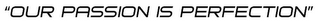 "OUR PASSION IS PERFECTION" logo