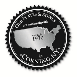 OUR PLATES & BOWLS ARE MADE WITH PRIDE ·SINCE· 1970 IN CORNING, NY logo
