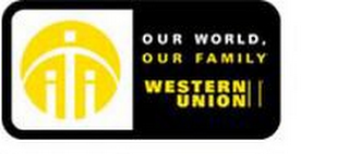 OUR WORLD, OUR FAMILY WESTERN UNION logo