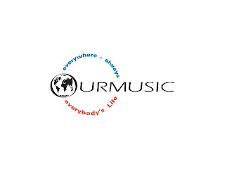 OURMUSIC EVERYWHERE - ALWAYS EVERYBODY'S LIFE logo