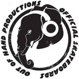 OUT OF HAND PRODUCTIONS OFFICIAL SKATEBOARDS logo