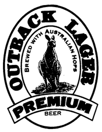 OUTBACK LAGER PREMIUM BEER BREWED WITH AUSTRALIAN HOPS logo