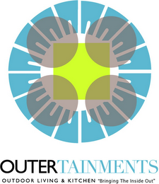 OUTERTAINMENTS OUTDOOR LIVING & KITCHEN "BRINGING THE INSIDE OUT" logo