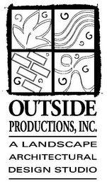 OUTSIDE PRODUCTIONS, INC. A LANDSCAPE ARCHITECTURAL DESIGN STUDIO logo