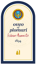 OUZO OF PLOMARI ISIDOROS ARVANITIS 1894 1894 ESTABLISHED ESTABLISHED 1894 logo