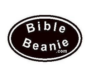 OVAL SURROUNDING THE WORDS " BIBLE BEANIE.COM" logo