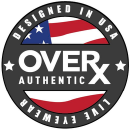 OVERX AUTHENTIC DESIGNED IN THE USA LIVE EYEWEAR logo
