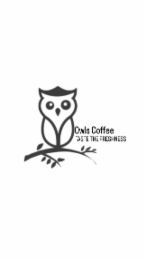 OWLS COFFEE TASTE THE FRESHNESS logo