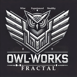 OWL.WORKS FRACTAL WISE EXPERIENCED STEALTHY logo