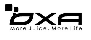OXA MORE JUICE, MORE LIFE logo