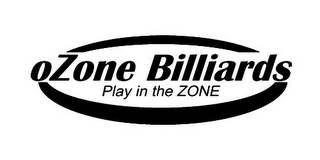 OZONE BILLIARDS PLAY IN THE ZONE logo