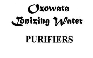 OZOWATA IONIZING WATER PURIFIERS logo