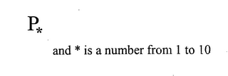 P* AND * IS A NUMBER FROM 1 TO 10 logo