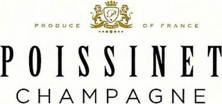 P DEPUIS 1947 PRODUCE OF FRANCE POISSINET CHAMPAGNE logo