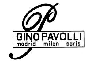 P GINO PAVOLLI MADRID MILAN PARIS logo