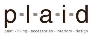 P-L-A-I-D PAINT LIVING ACCESSORIES INTERIORS DESIGN logo