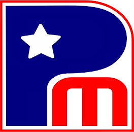 P M logo