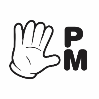 P M logo