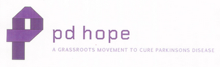 P PD HOPE A GRASSROOTS MOVEMENT TO CURE PARKINSONS DISEASE logo