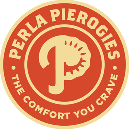 P · PERLA PIEROGIES · THE COMFORT YOU CRAVE logo
