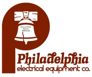 P PHILADELPHIA ELECTRICAL EQUIPMENT CO. PASS AND STOW PHILAD MDCCLIII logo