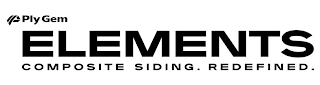 P PLY GEM ELEMENTS COMPOSITE SIDING. REDEFINED. logo