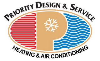 P PRIORITY DESIGN & SERVICE HEATING & AIR CONDITIONING logo