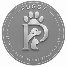 P PUGGY ◦ BECAUSE EVERY PET DESERVES THE BEST ◦ logo