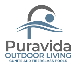 P PURAVIDA OUTDOOR LIVING GUNITE AND FIBERGLASS POOLS logo