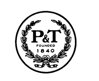 P & T FOUNDED 1840 logo