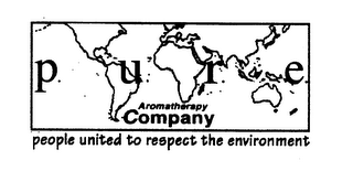 P. U. R. E. AROMATHERAPY COMPANY PEOPLE UNITED TO RESPECT THE ENVIRONMENT logo