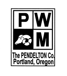 P W M THE PENDLETON CO. PORTLAND, OREGON logo